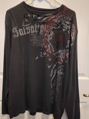 Y2k Graphic Grunge‎ Long SleeveTee with Crest Detail